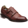 Braybrooke Double Monk Shoes -Prestige Shoe Shop herring braybrooke in dark leaf grain 1