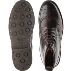 Buxtonrubber-soled Brogue Boots -Prestige Shoe Shop herring buxton rubber in brown calf 3