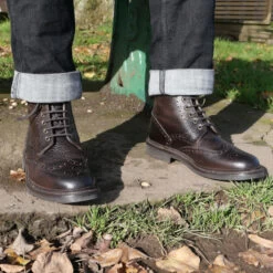 Buxtonrubber-soled Brogue Boots -Prestige Shoe Shop herring buxton rubber in brown calf 6