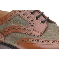 Dartmoortweed Rubber-soled Brogues -Prestige Shoe Shop herring dartmoor rubber in moorland green tweed and chestnut calf 4