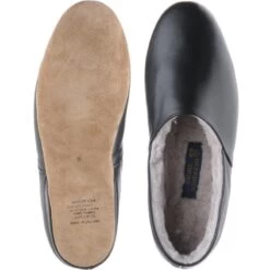 Duke Slippers -Prestige Shoe Shop herring duke in black calf 3