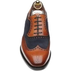 Farnham Two-tone Brogues 8 Farnham Two-tone Brogues -Prestige Shoe Shop herring farnham in chestnut calf and navy suede 2