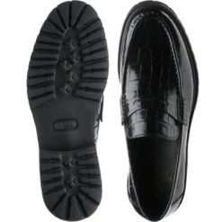 Kramer Mod Rubber-soled Loafers -Prestige Shoe Shop herring kramer mod in black croc 3