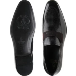 Levante Two-tone Loafers -Prestige Shoe Shop herring levante in black polished with burgundy strap 3