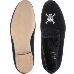 Skull House Shoes 9 Skull House Shoes -Prestige Shoe Shop herring skull slipper in black velvet 3