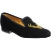 Stag House Shoes -Prestige Shoe Shop herring stag slipper in black velvet 1