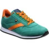 Voyager Trainer Rubber-soled 1 Voyager Trainer Rubber-soled -Prestige Shoe Shop herring voyager trainer in green suede and orange calf 1