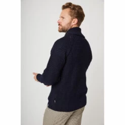 Waffle Shawl Cardigan By Peregrine 8 Waffle Shawl Cardigan By Peregrine -Prestige Shoe Shop herring waffle shawl cardigan by peregrine in navy 3