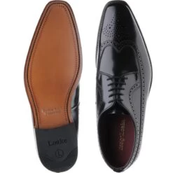 Loake Clint Brogues -Prestige Shoe Shop loake clint in black polished 3