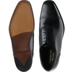 Loake Strand Semi-brogues -Prestige Shoe Shop loake strand in black calf 3