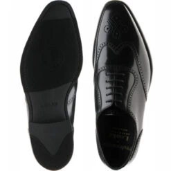 Loake Tay Rubber-soled Brogues -Prestige Shoe Shop loake tay in black polished 3