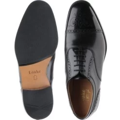 Loake Woodstock Semi-brogues -Prestige Shoe Shop loake woodstock in black calf and polished 3